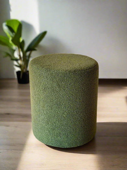 Bouclé Pouffe Emerald Green