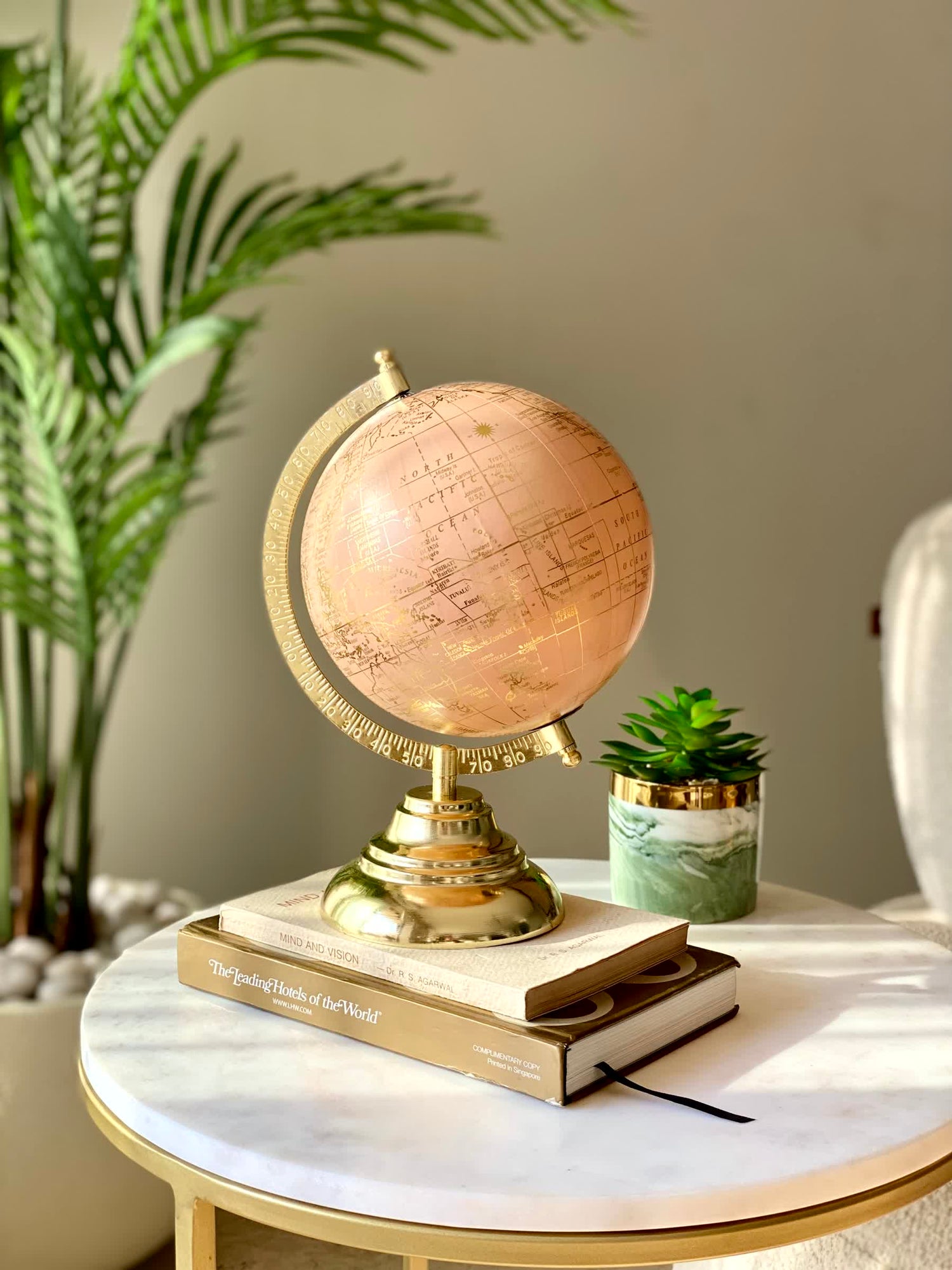 Nicolo Globe - Peach &amp; Gold