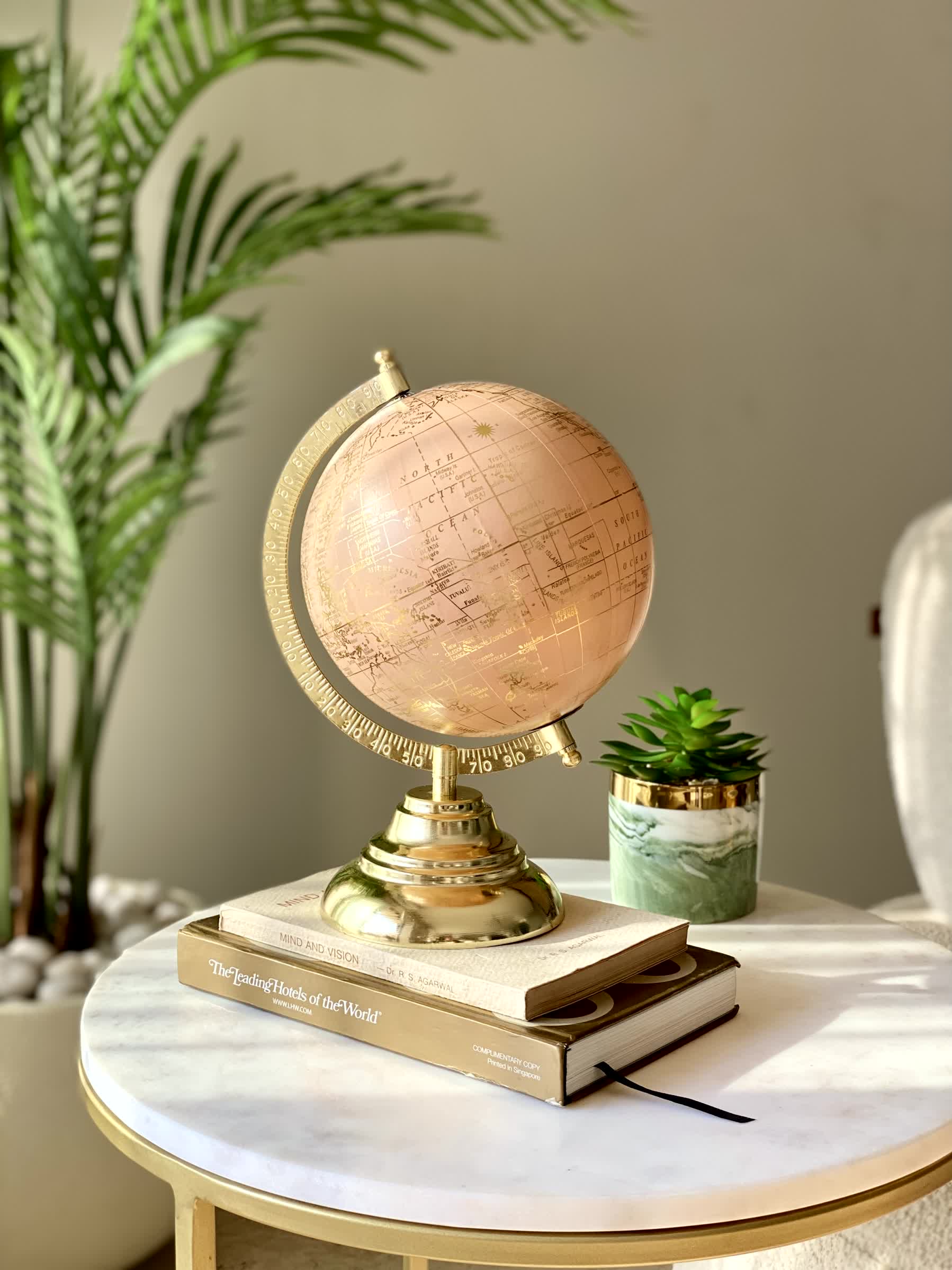 Nicolo Globe - Peach &amp; Gold