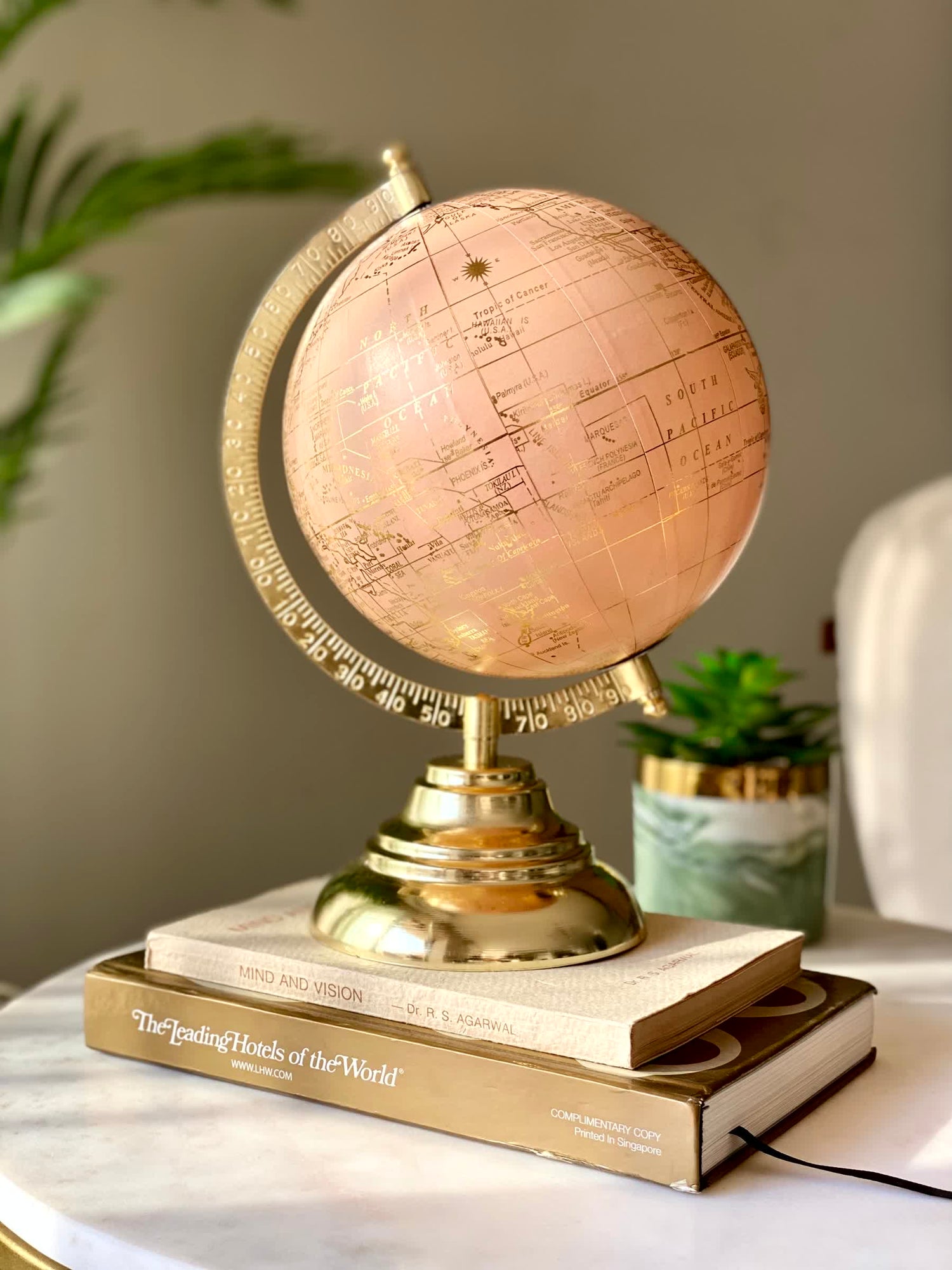 Nicolo Globe - Peach &amp; Gold