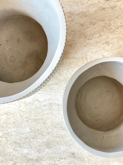 Sora Ripple Planters - Light Grey