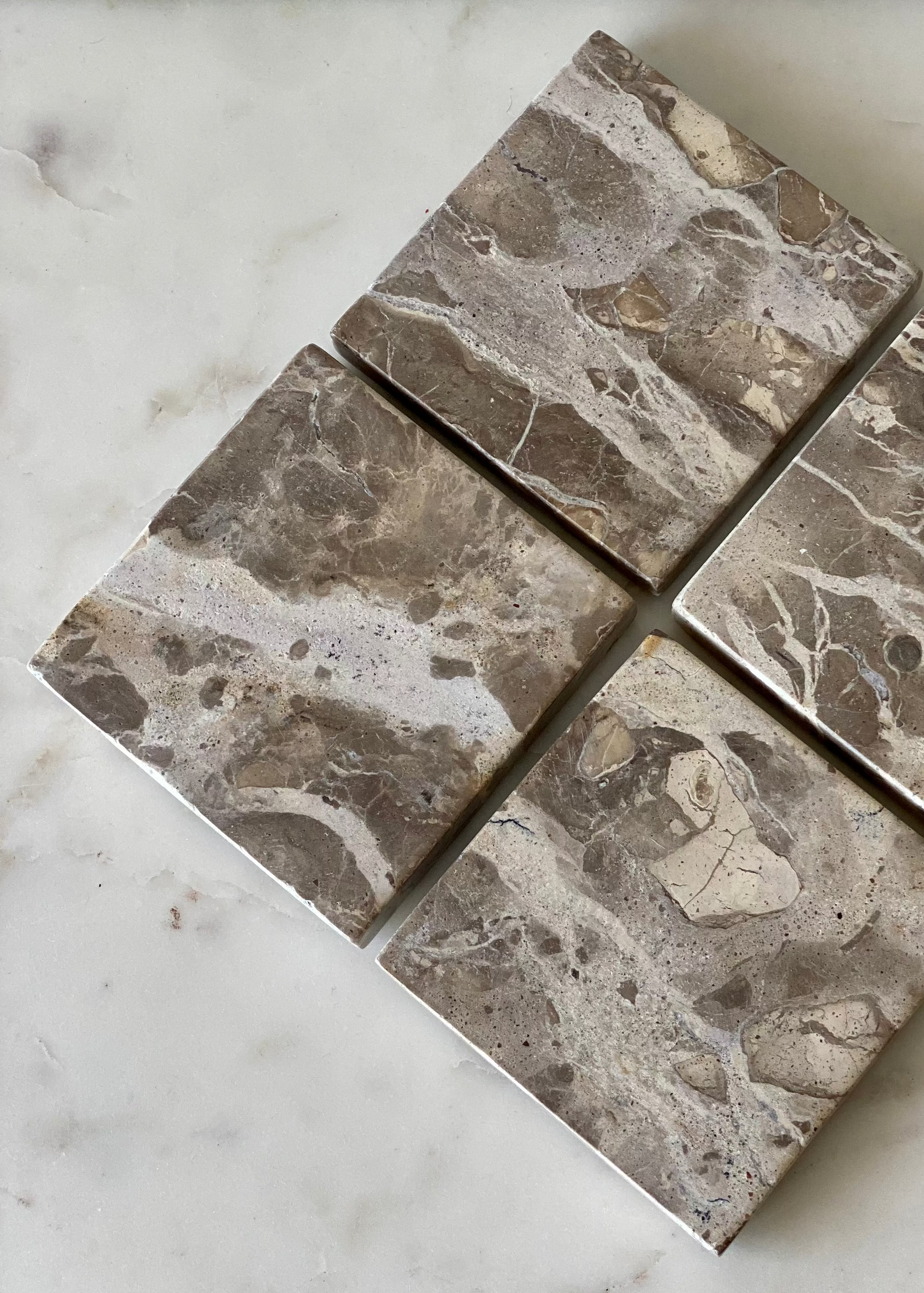 Capri Marble Coasters - Beige