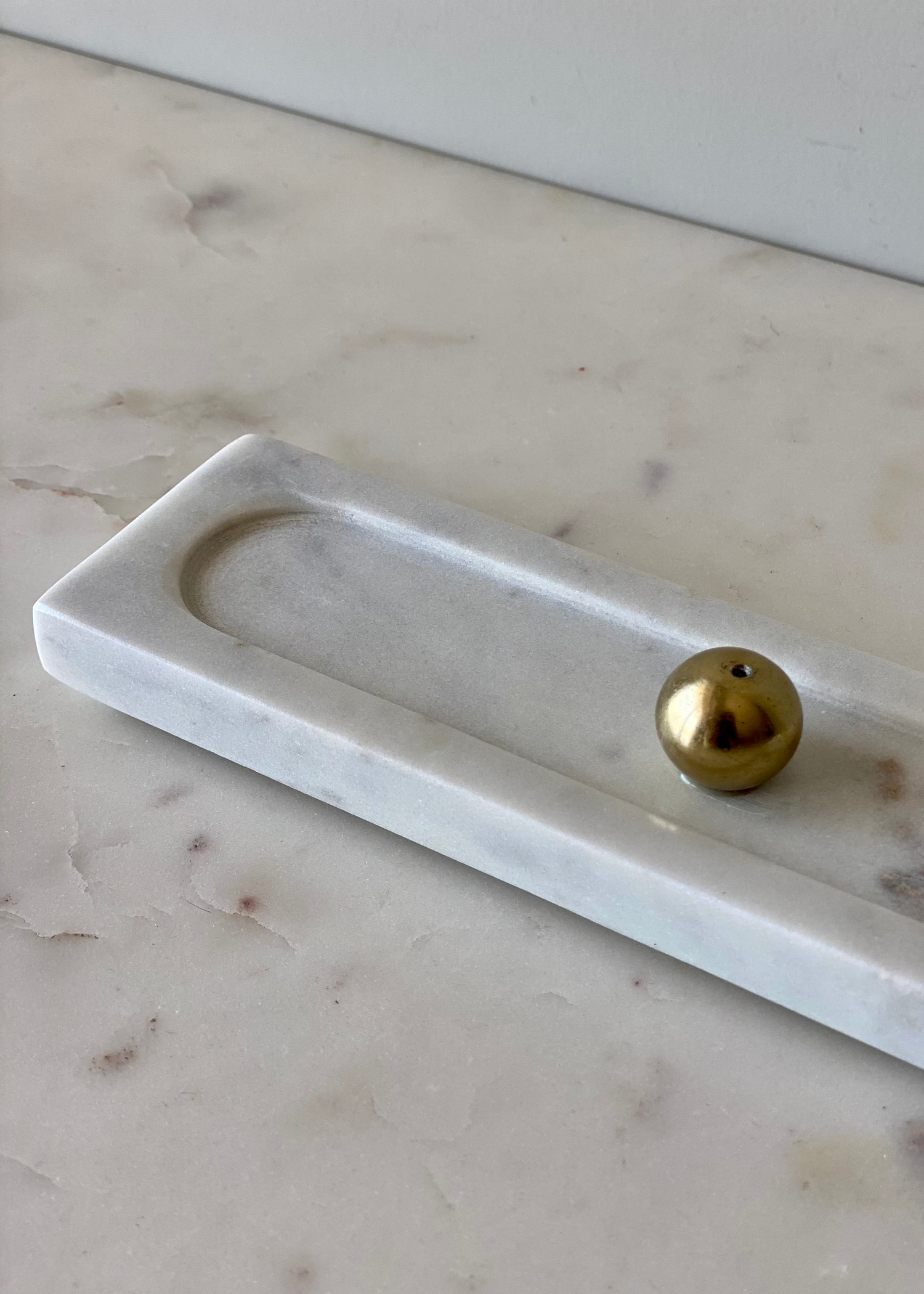 Galaxy Marble Incense Holder - White