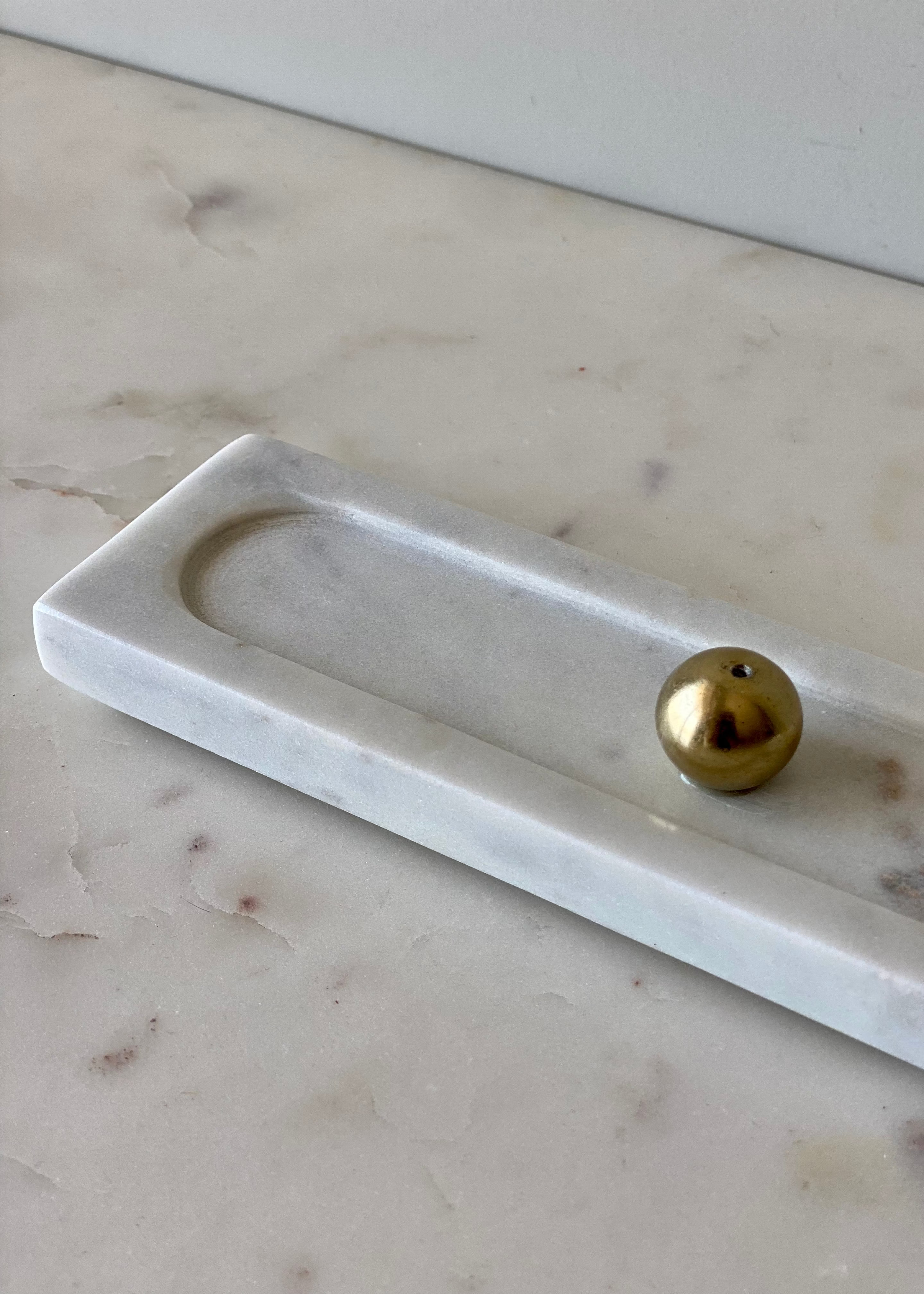 Galaxy Marble Incense Holder - White