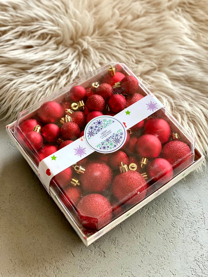 Christmas Aurora Ball Set - Red (Set of 44)