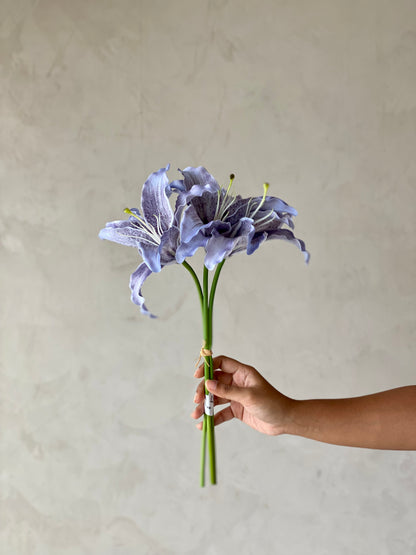 Artificial Silk Lilly Flower Bunch -  Lilac
