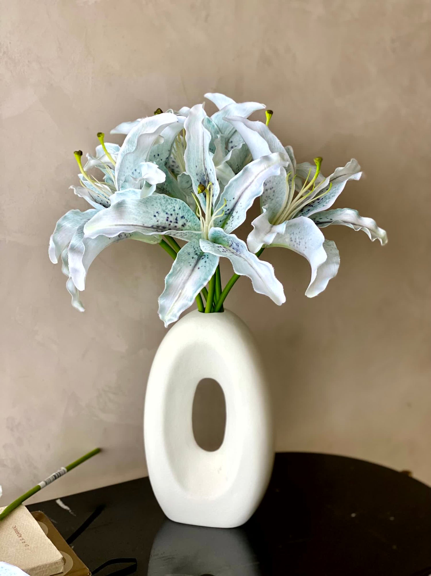 Artificial Silk Lilly Flower Bunch -  Blue