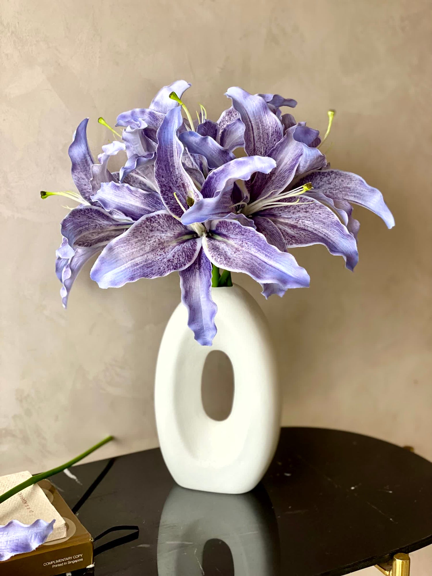 Artificial Silk Lilly Flower Bunch -  Lilac