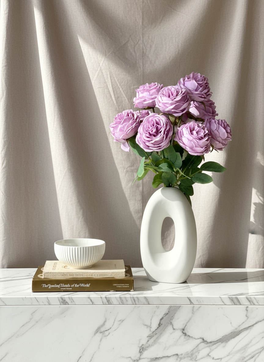 Artificial Breeze Rose Bunch - Lavender