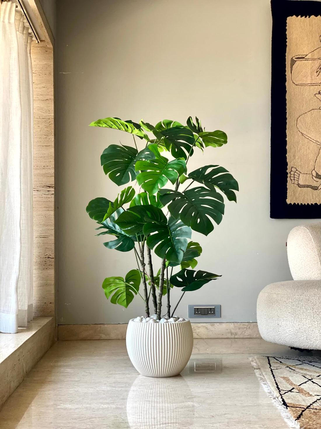 Artificial Arched Monstera Plant - 4 Feet