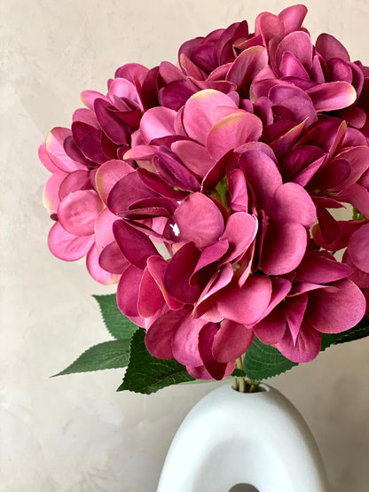 Artificial Floral Hydrangea Flower Bunch - Dark Pink