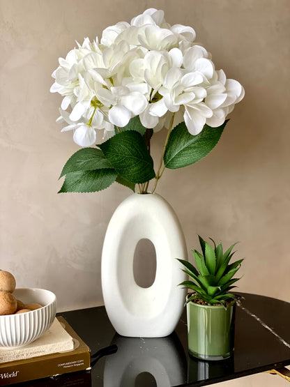 Artificial Floral Hydrangea Flower Bunch - White