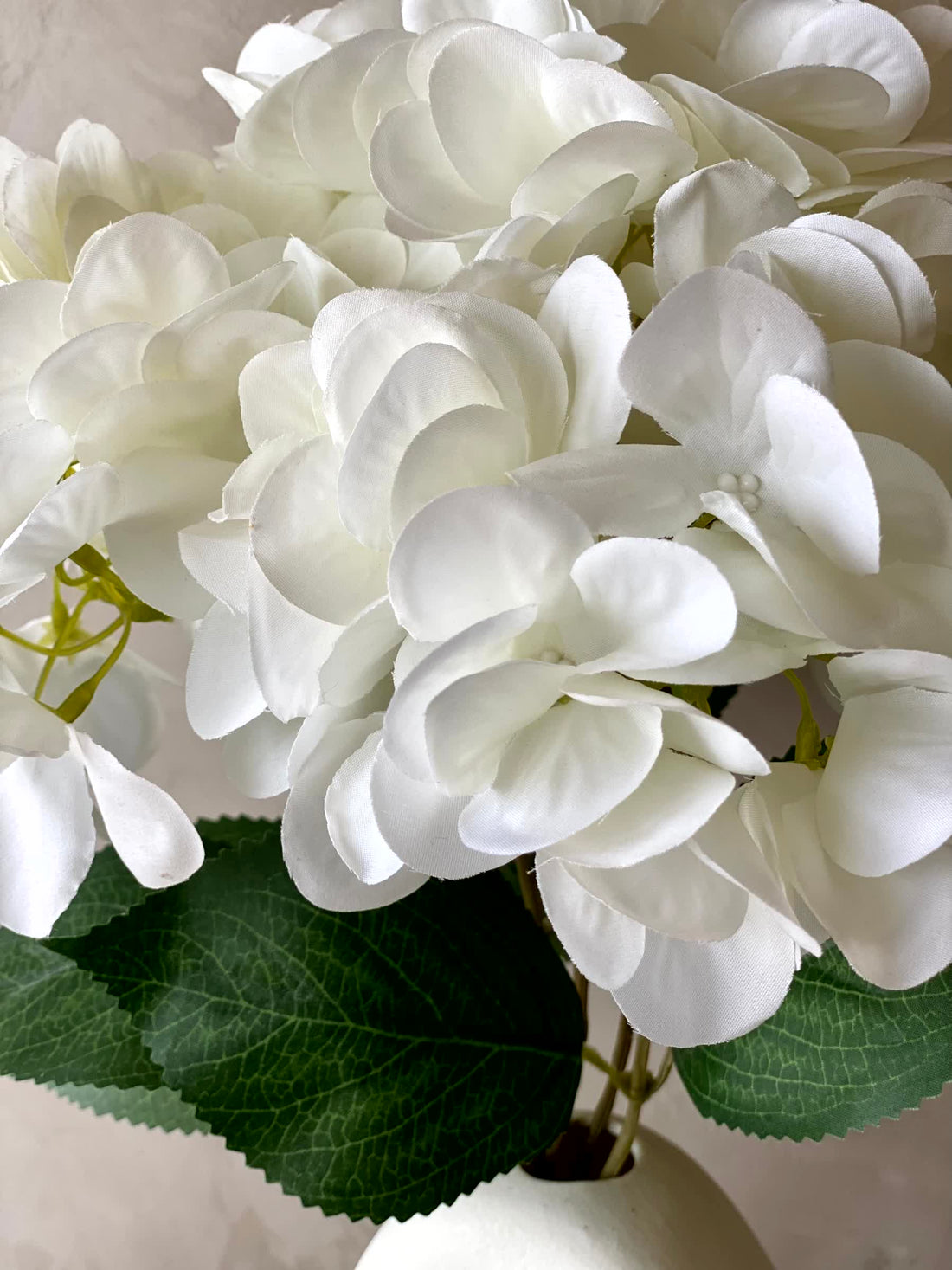 Artificial Floral Hydrangea Flower Bunch - White