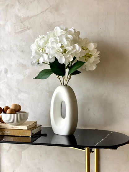 Artificial Floral Hydrangea Flower Bunch - White