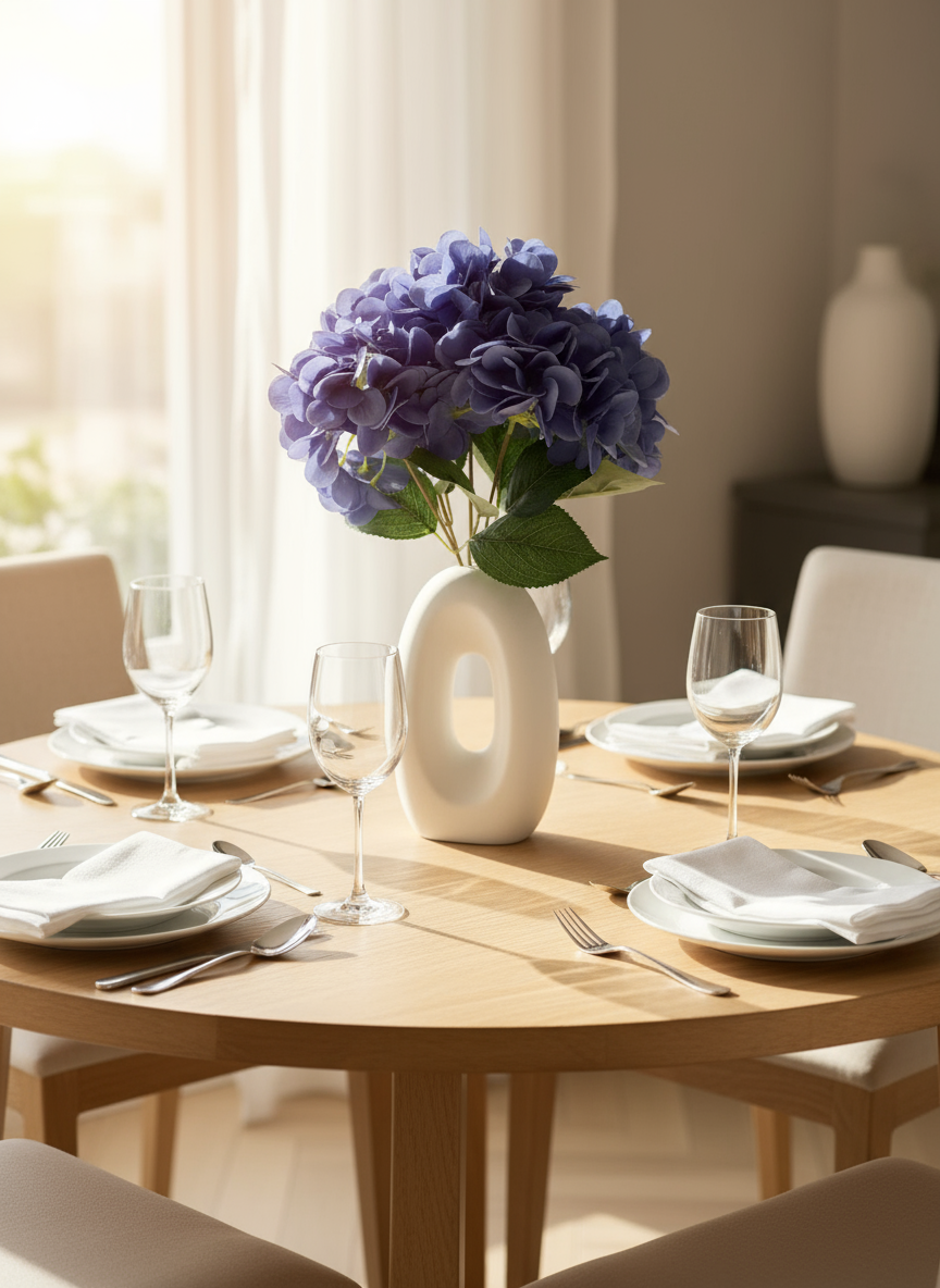 Artificial Floral Hydrangea Flower Bunch - Blue