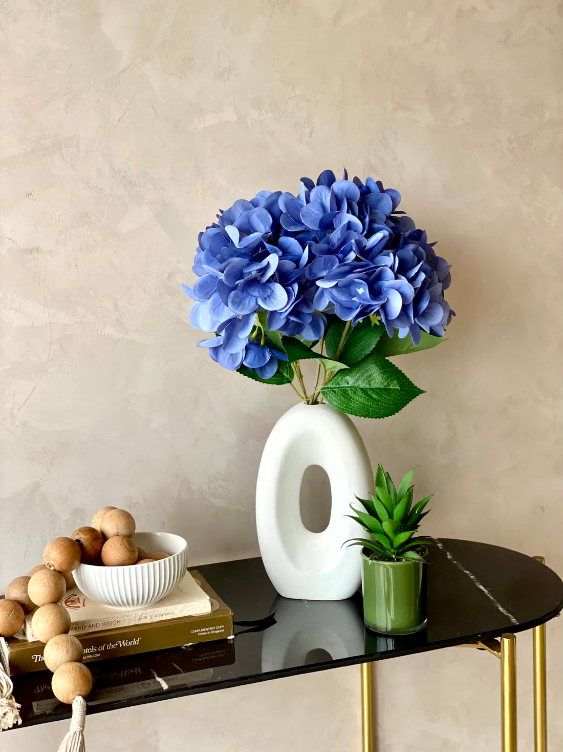 Artificial Floral Hydrangea Flower Bunch - Blue