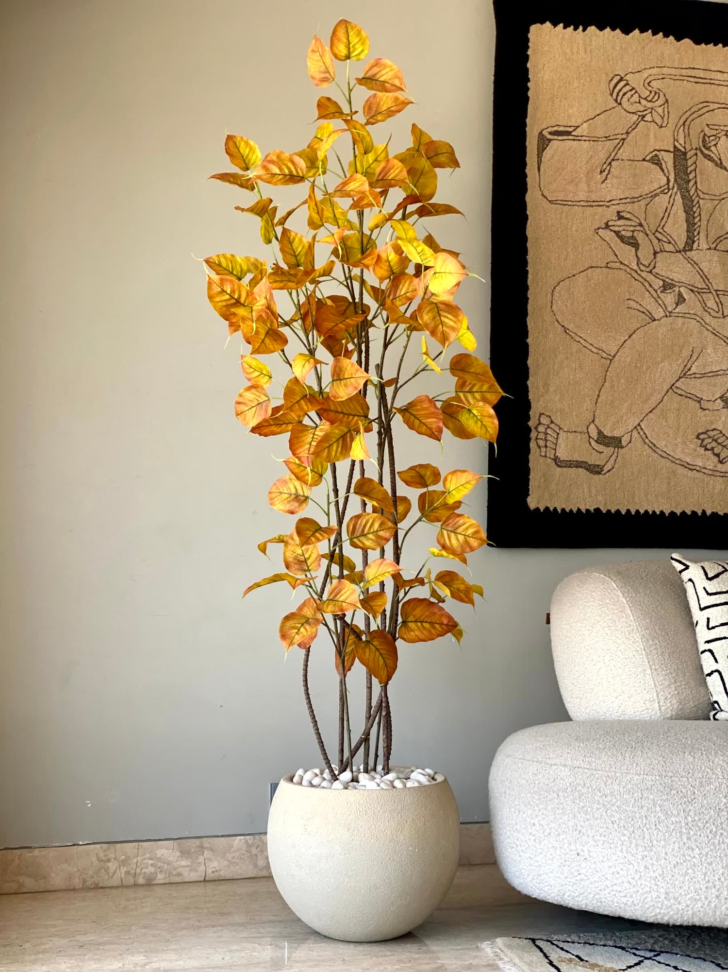 Artificial Amber Peepal Plant - 6 Feet
