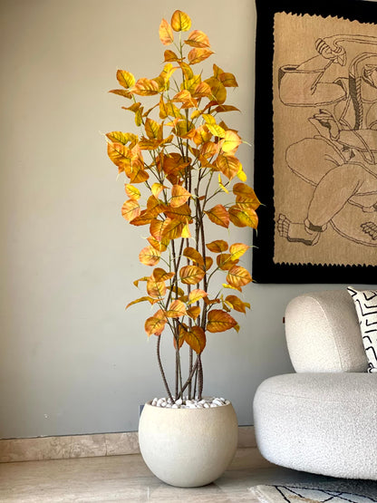 Artificial Amber Peepal Plant - 6 Feet