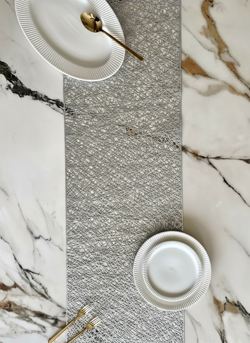 Metallic Table Runner (Silver)