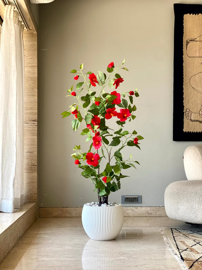 Artificial Hibiscus Plant - 4 Feet