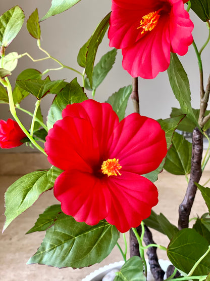 Artificial Hibiscus Plant - 4 Feet