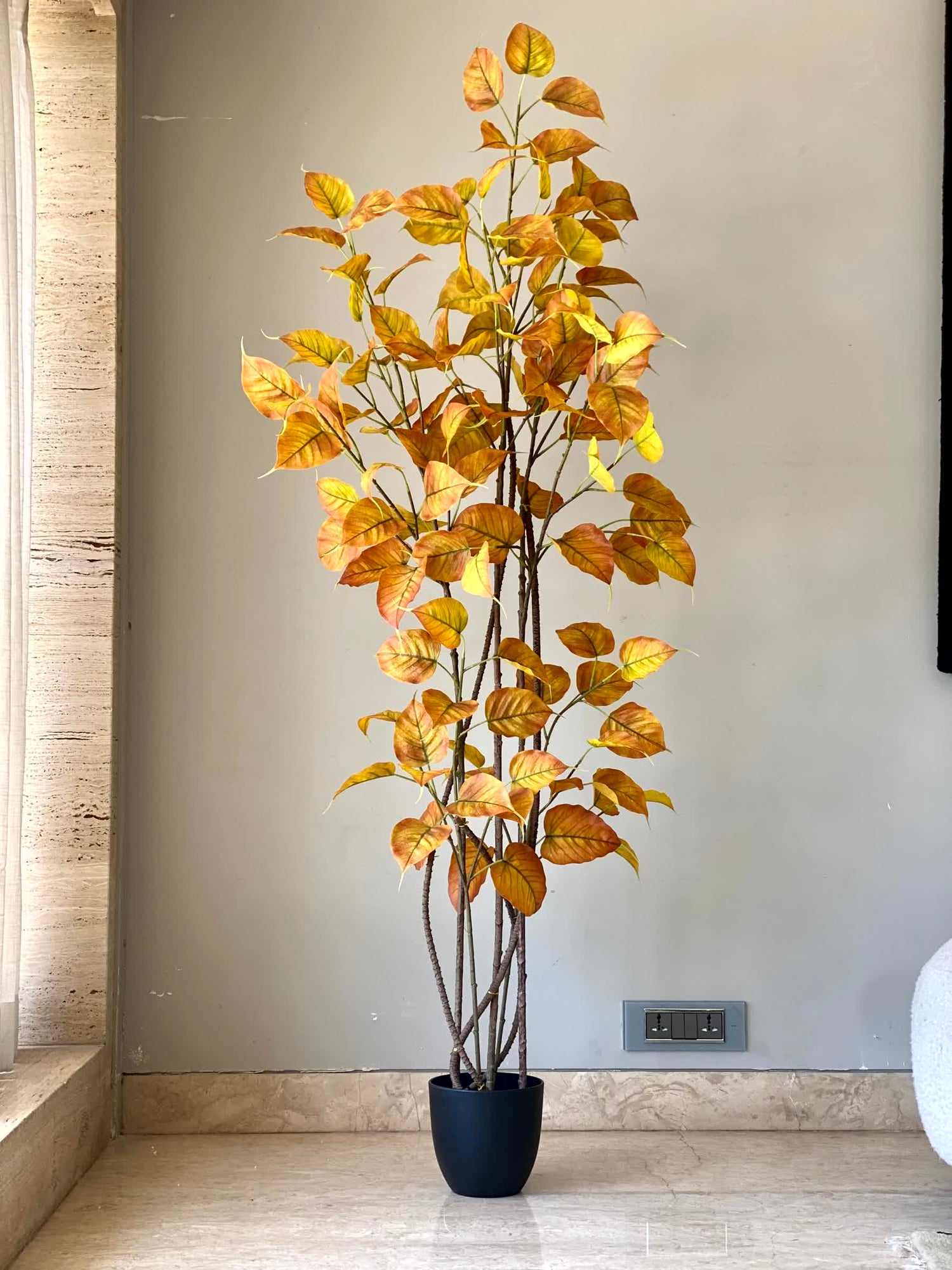 Artificial Amber Peepal Plant - 6 Feet