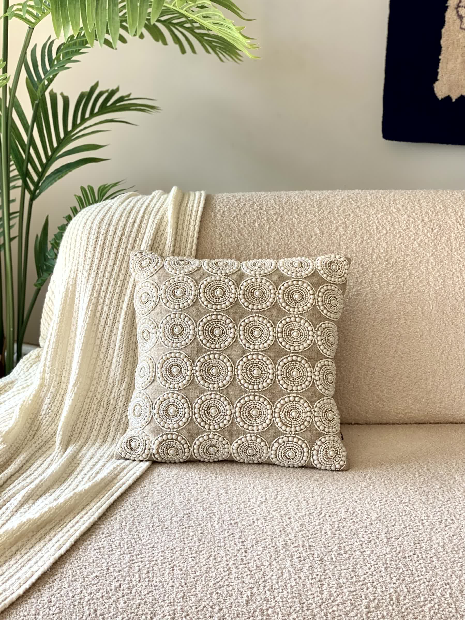 Pearl Cushion Cover - Beige