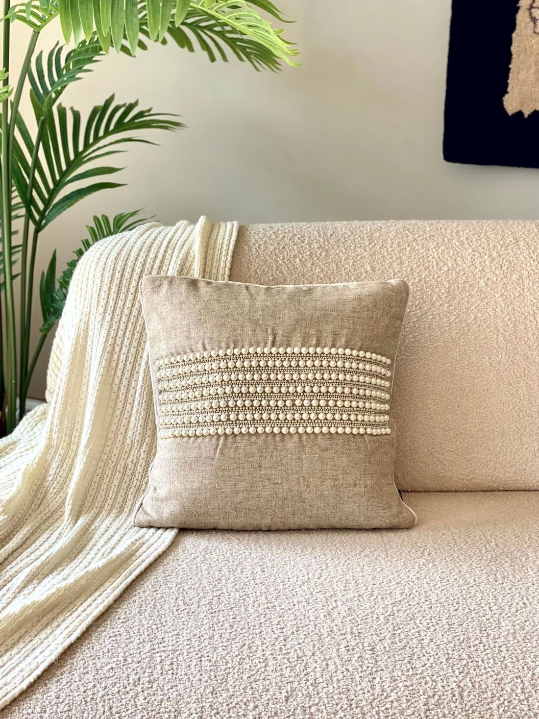 Oyster Cushion Cover - Beige
