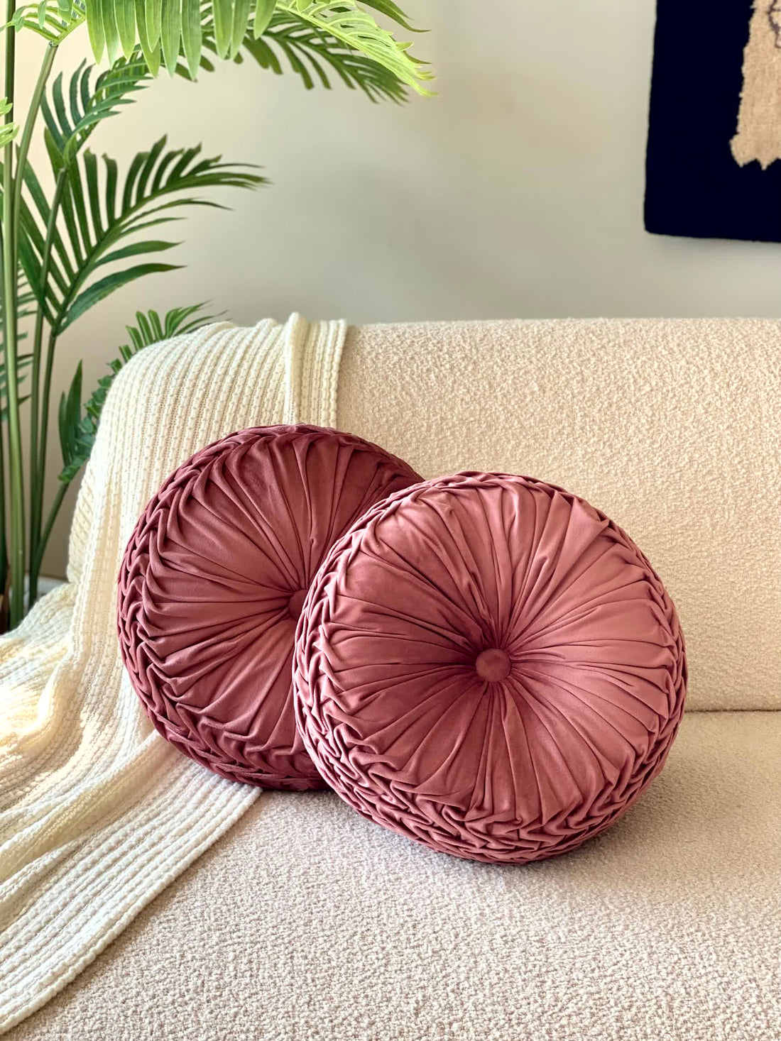 Plush Cushions With Filler - Maroon