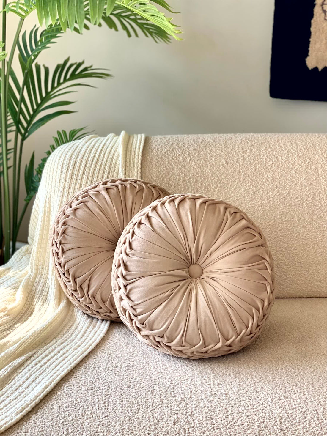 Plush Cushions With Filler - Beige