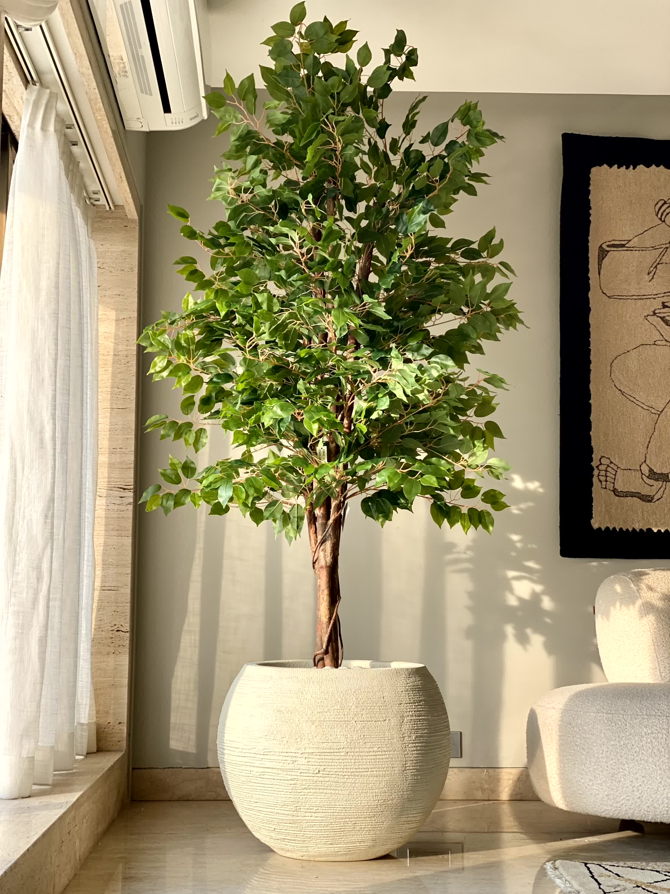 Artificial Natural Trunk Ficus Tree - 7.5 Feet