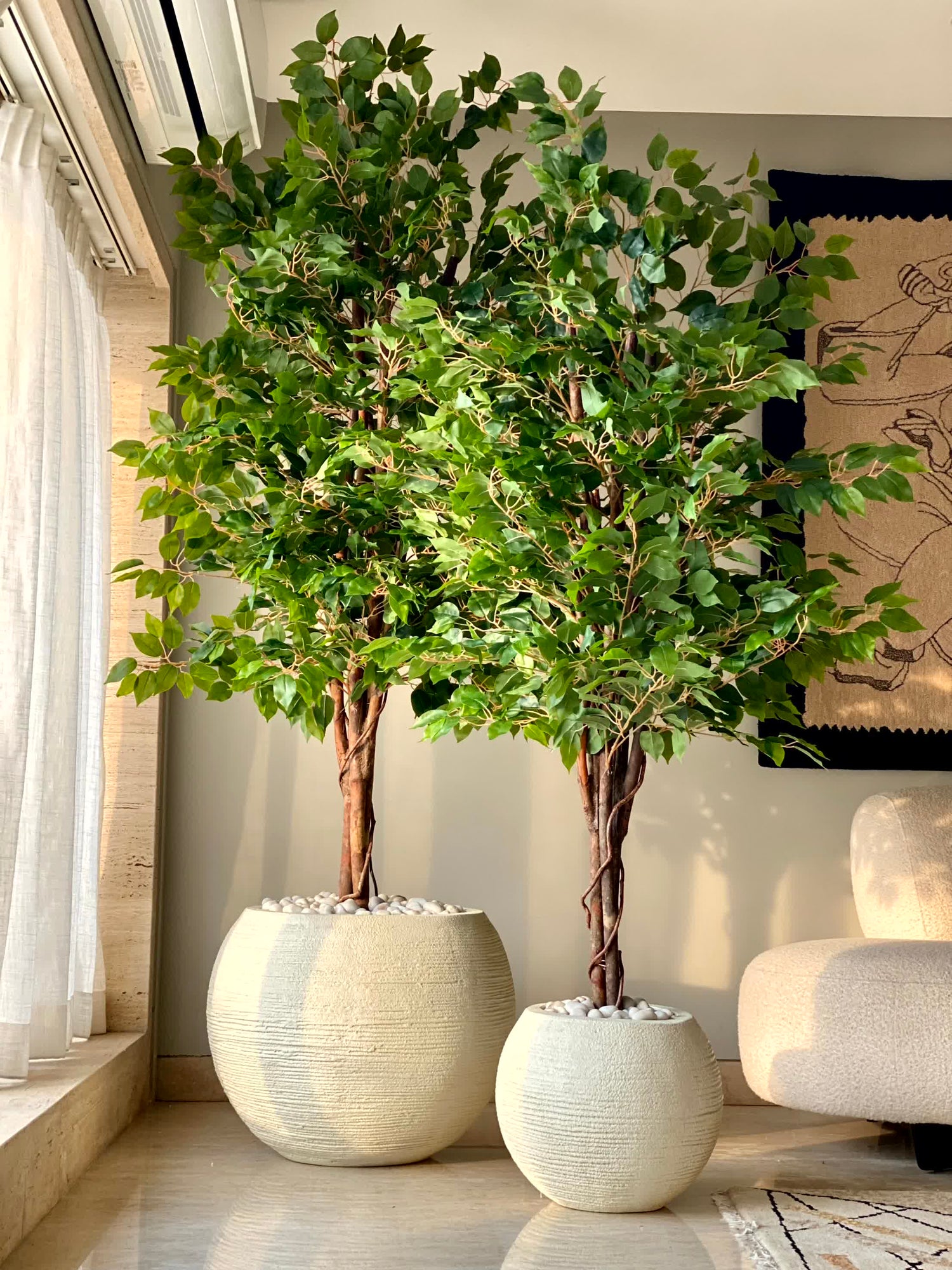 Artificial Natural Trunk Ficus Tree - 6.5 Feet