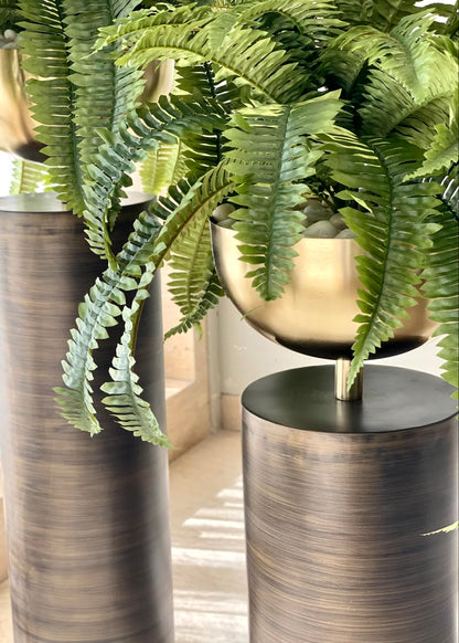 Sabi Fluted Planters - Antique Brown