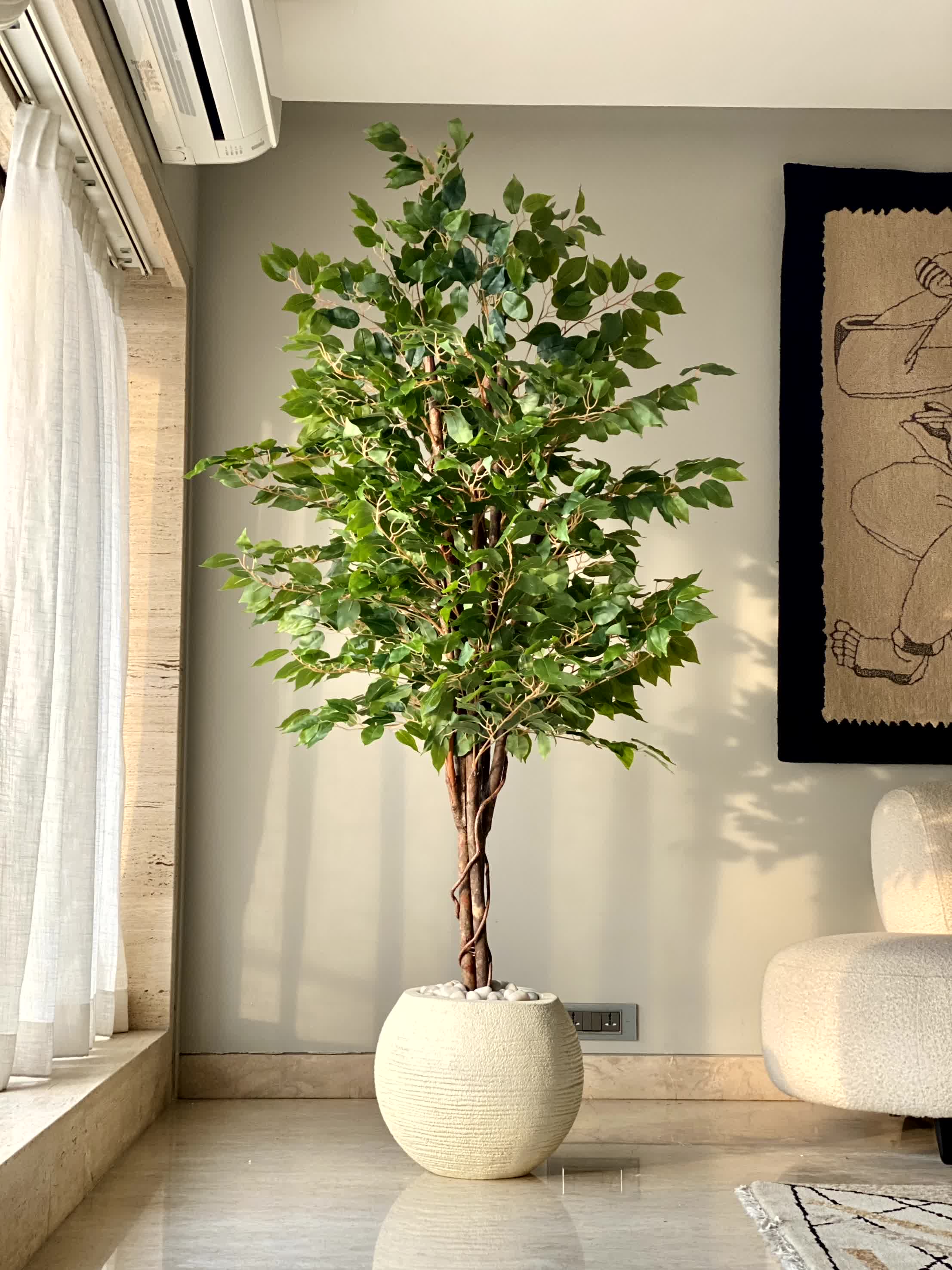 Artificial Natural Trunk Ficus Tree - 6.5 Feet