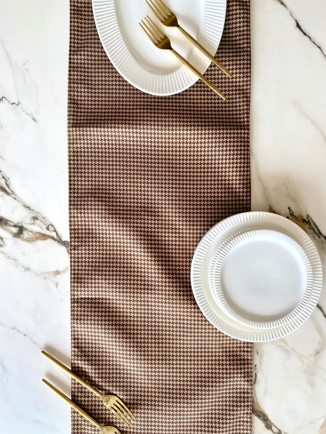 Monochrome  Table Runner - Brown/Gold