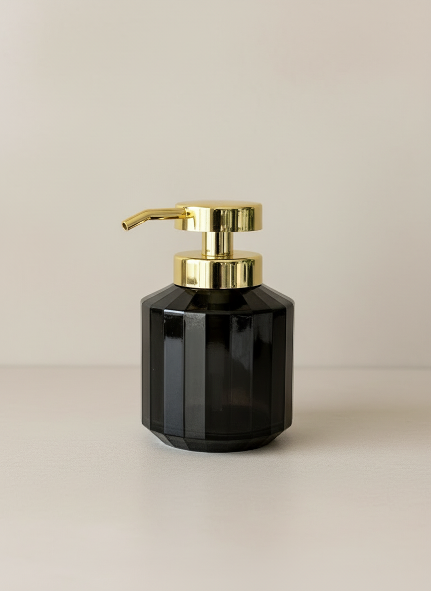 Chalice Glass Bathroom Dispenser - Black