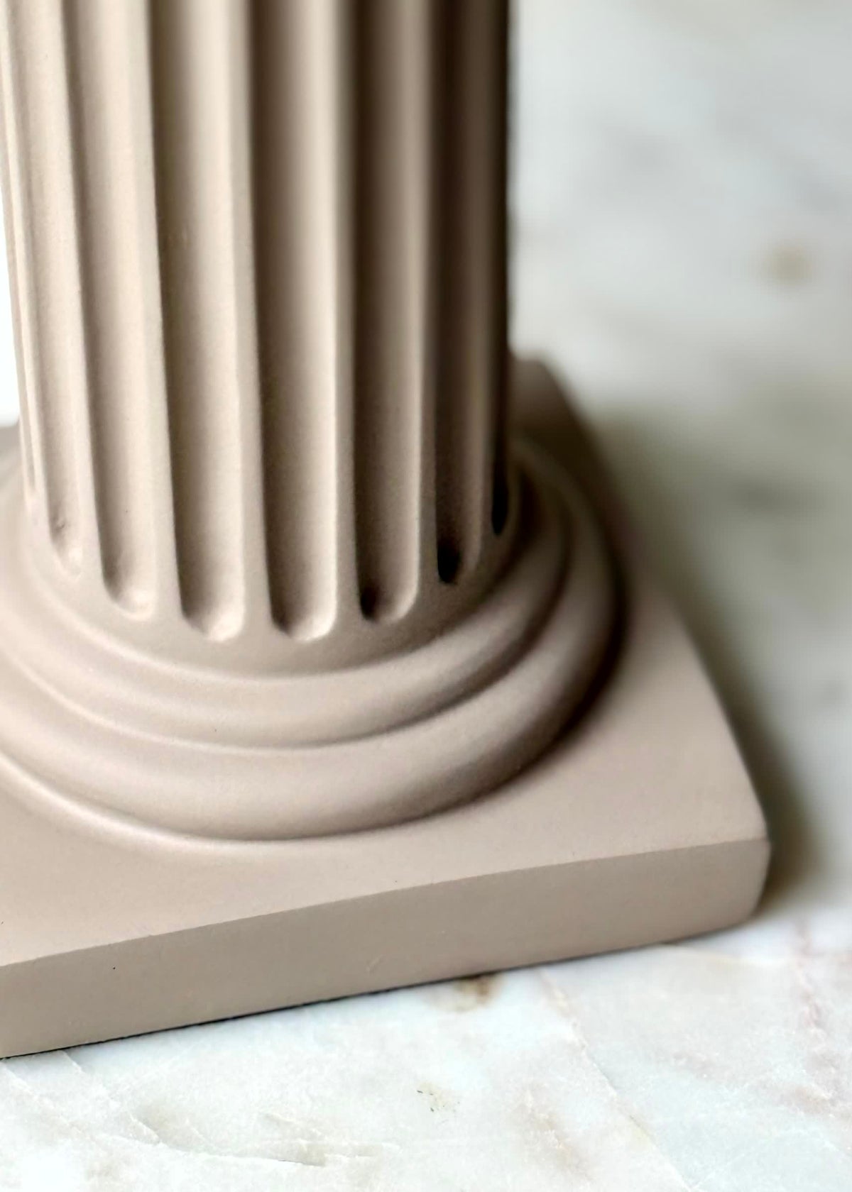 Greek Column Candle Stand - Beige - Single Piece- Big