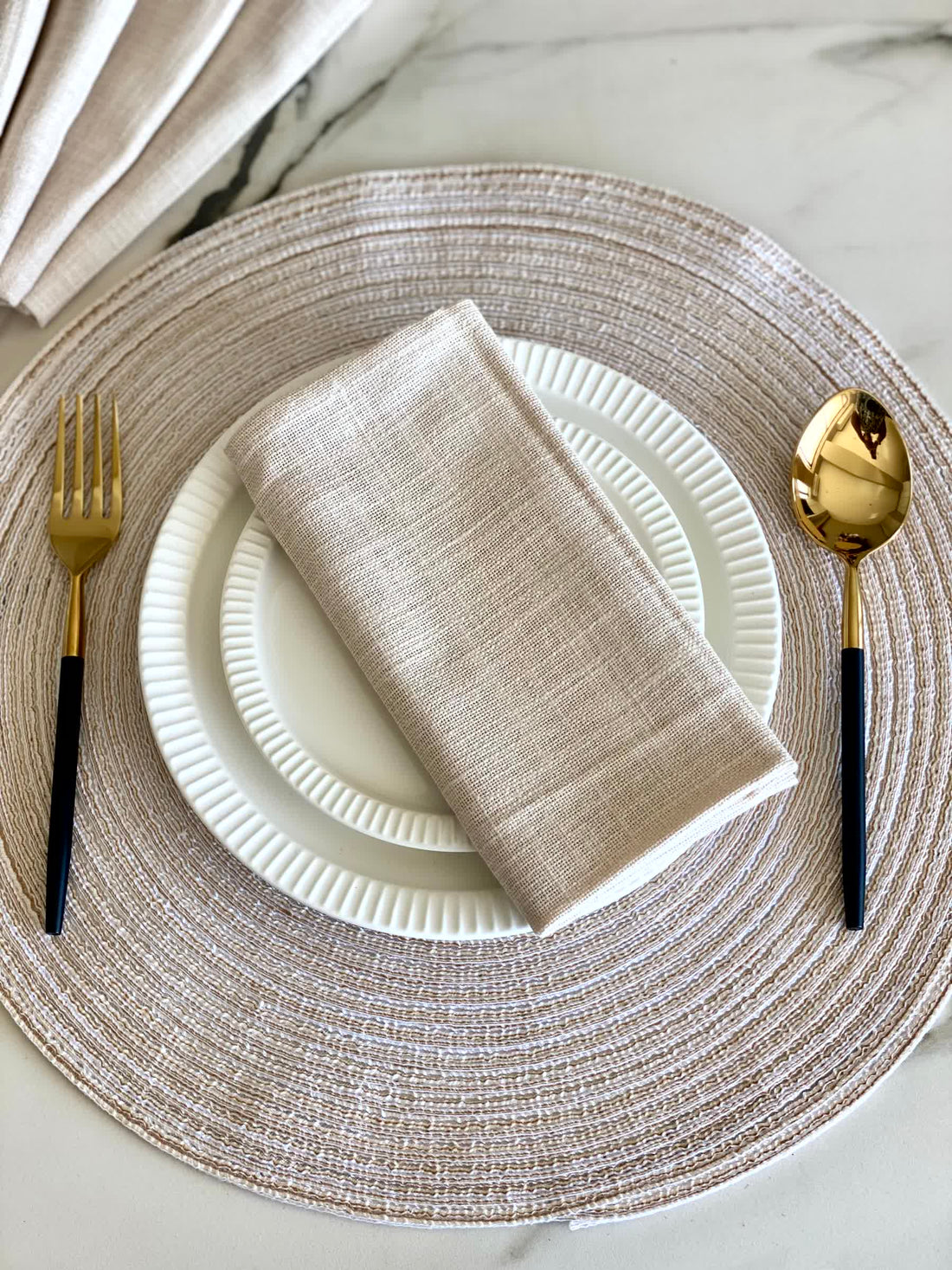 Beige Table Napkins (Set of 6)