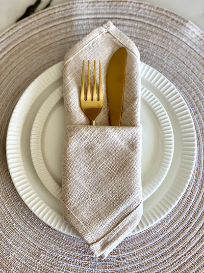 Beige Table Napkins (Set of 6)