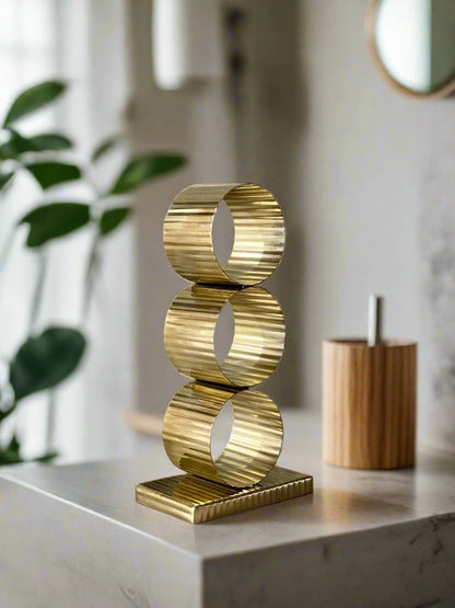 Safi Fluted Napkin Ring Holder - Gold