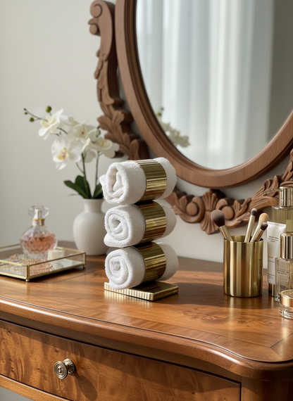 Safi Fluted Napkin Ring Holder - Gold