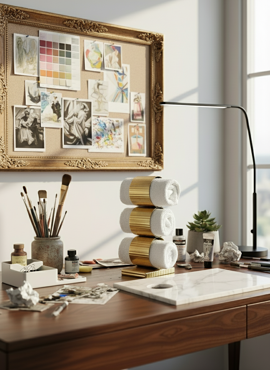 Safi Fluted Napkin Ring Holder - Gold