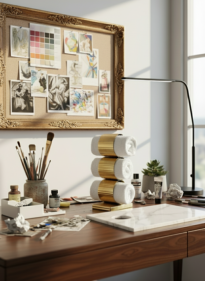 Safi Fluted Napkin Ring Holder - Gold