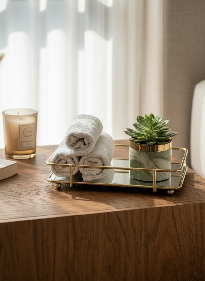 Milan Napkin Mirror Tray - Gold