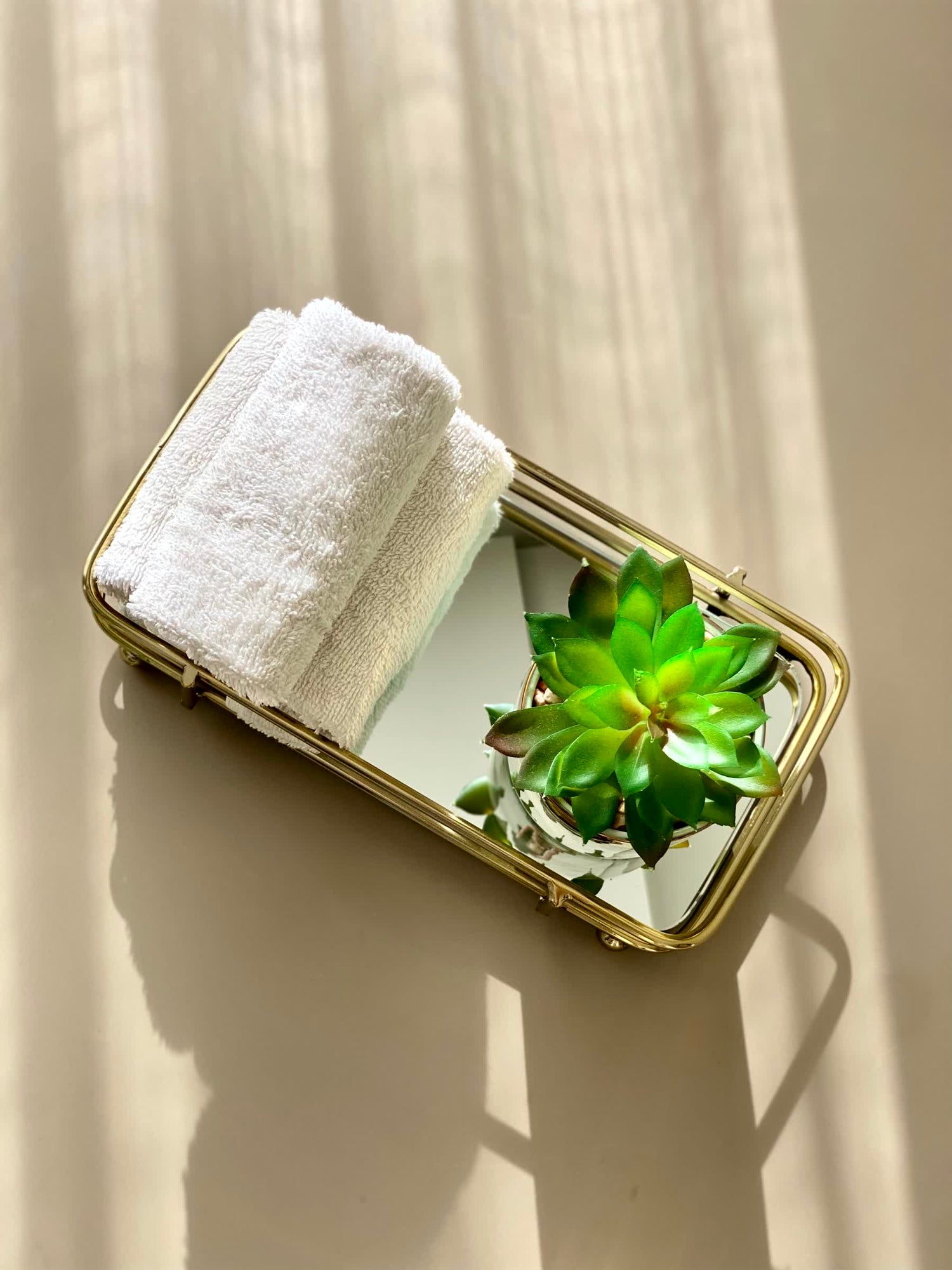 Milan Napkin Mirror Tray - Gold