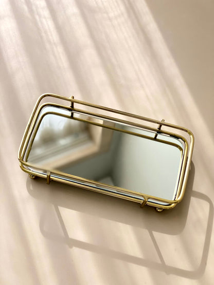 Milan Napkin Mirror Tray - Gold