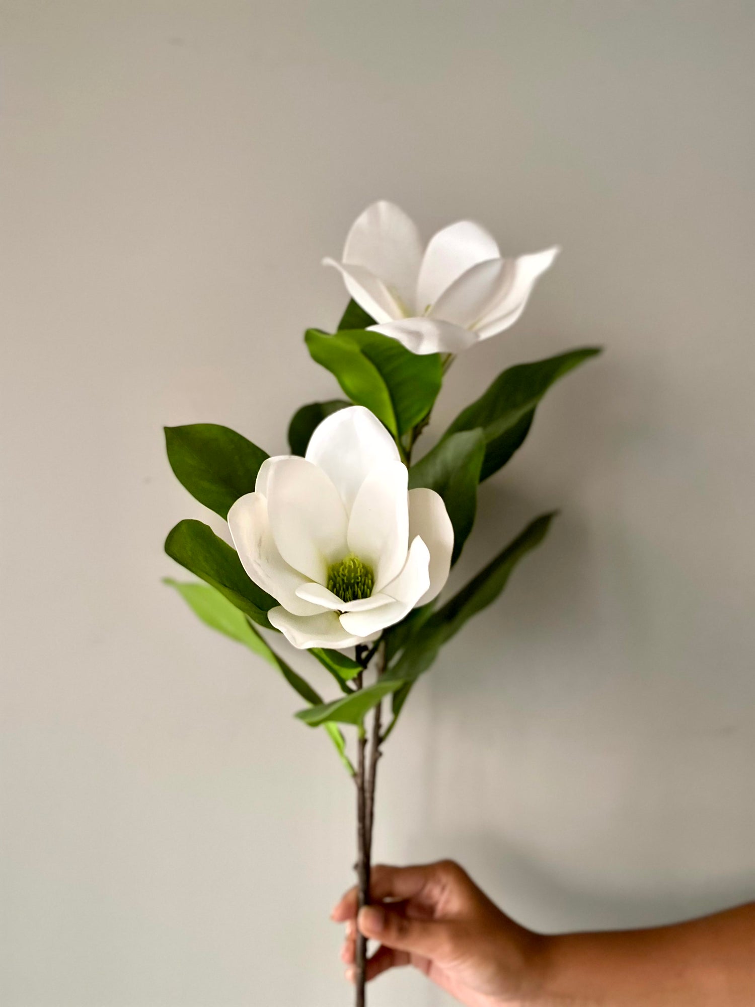 Artificial Magnolia Silk Flower Stem (One Stem)