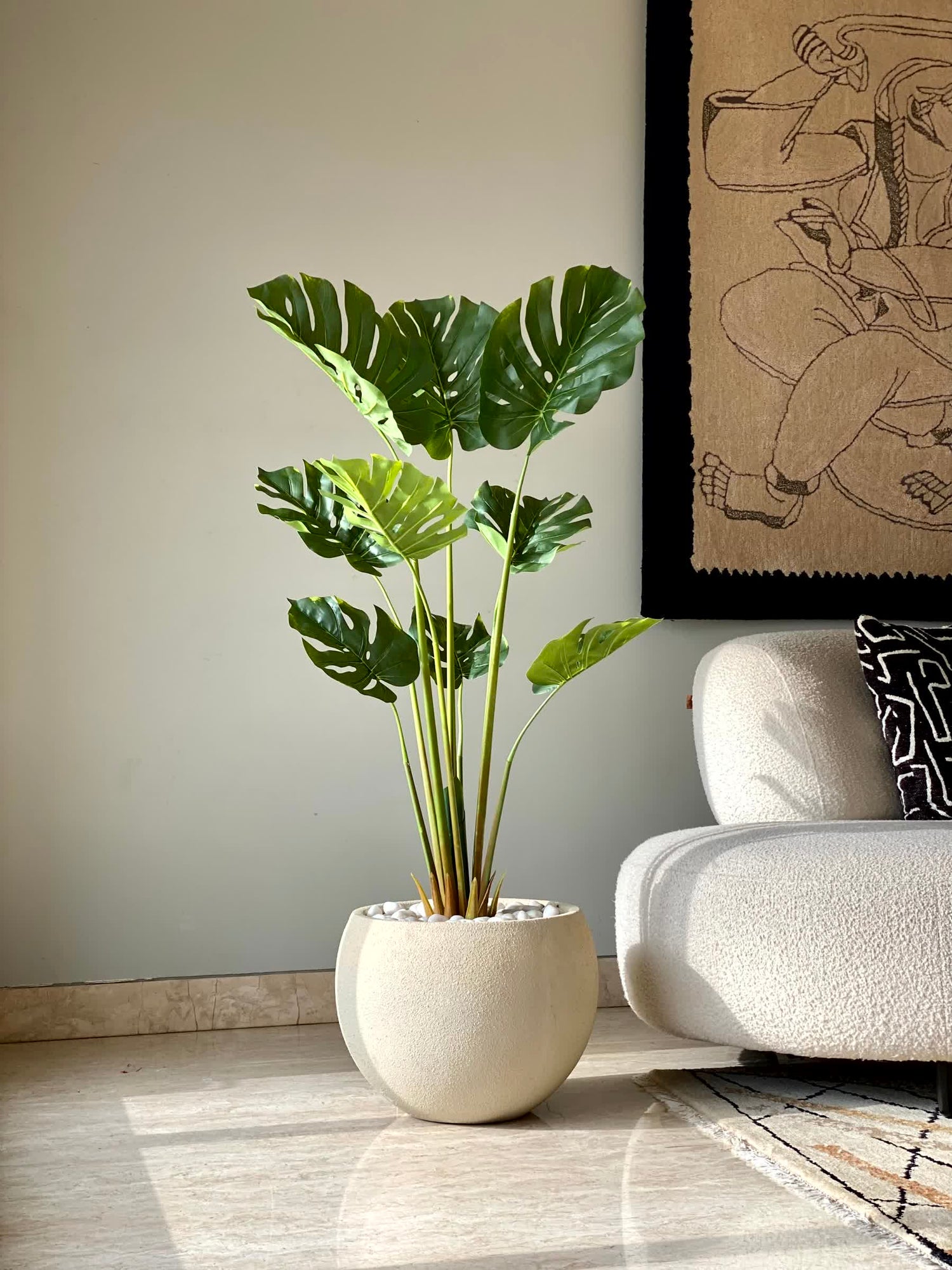 Artificial Evergreen Monstera Plant - 4.5 Feet