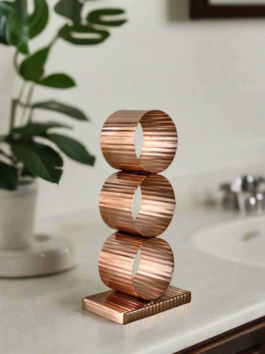 Safi Fluted Napkin Ring Holder - Rose Gold