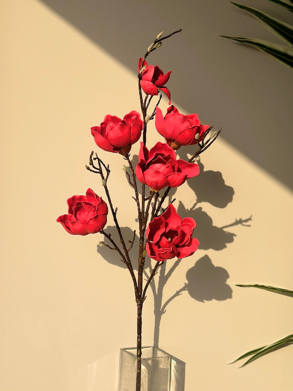Artificial Magnolia Flower - Red